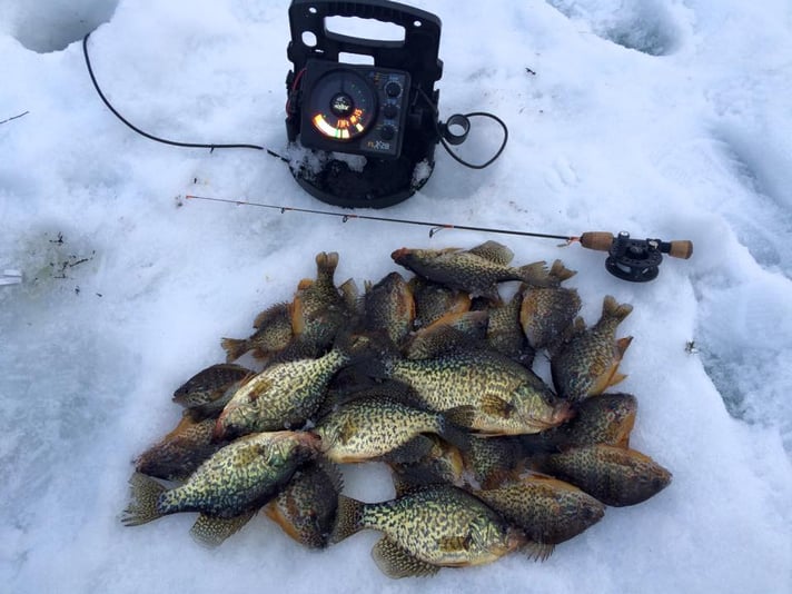 hardwater jigging for panfish in Vermont